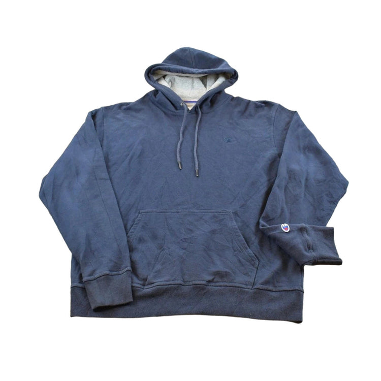 Vintage 2000s Champion Blue Small Logo Hoodie Sweatshirt Men's M