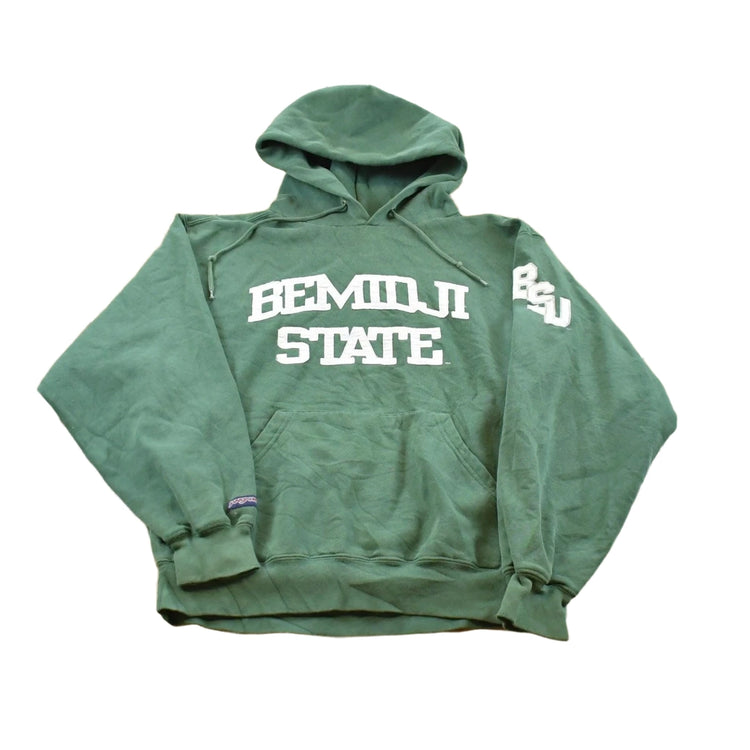 Vintage 1990s Bemidji State University Embroidered Collegiate Hoodie Sweatshirt Men's S