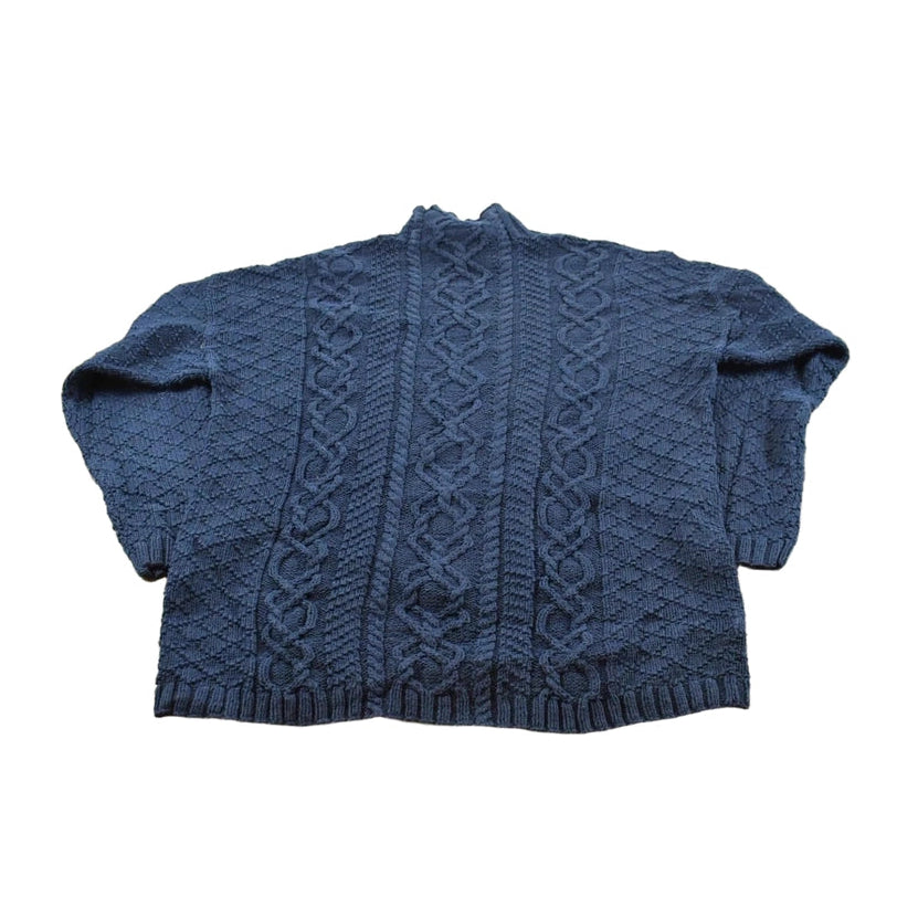Vintage 2000s Laura Ashley Cotton 3D Cable Knit Sweater Women's L
