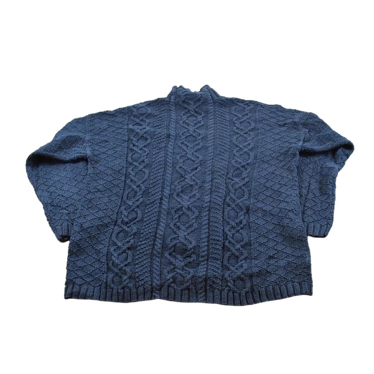 Vintage 2000s Laura Ashley Cotton 3D Cable Knit Sweater Women's L