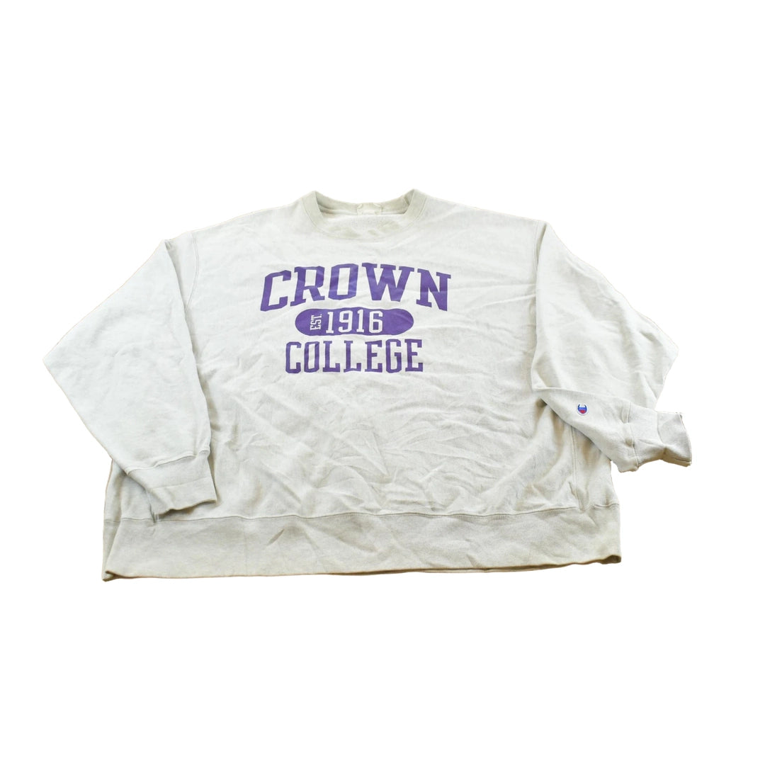 Vintage 2000s Crown College Minnesota Collegiate Champion Reverse Weave Crewneck Sweatshirt Men's 3XL