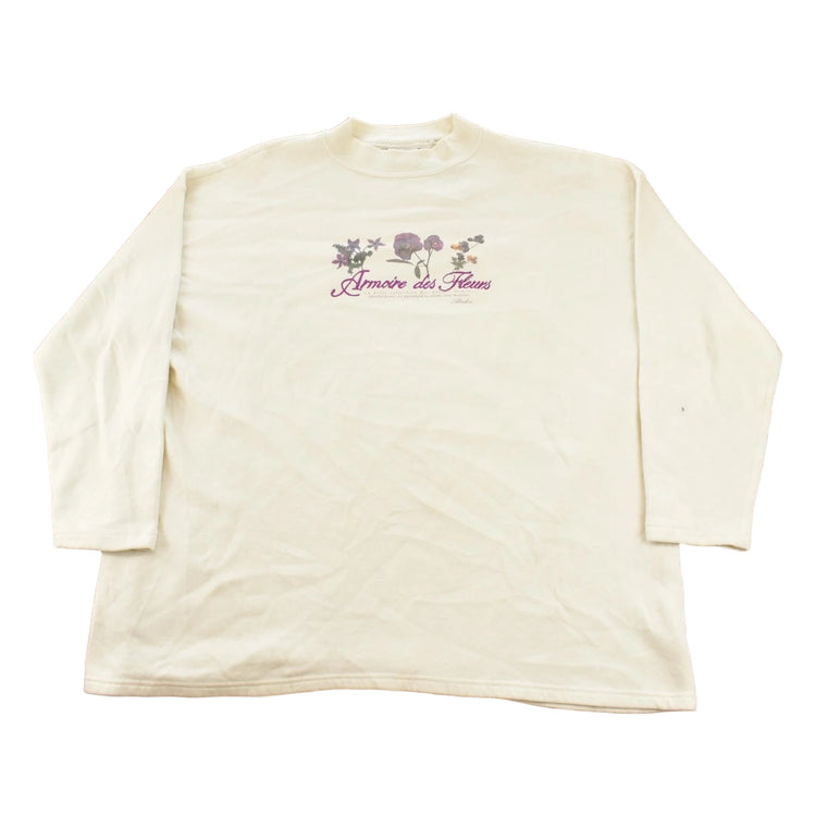 Vintage 1990s Lee Armoire des Fleurs Floral Embroidered Graphic Crewneck Sweatshirt Women's 2XL