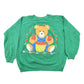 Vintage 1990s Cute Teddy Bear With Apples Graphic Raglan Crewneck Sweatshirt Men's L