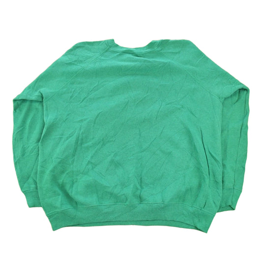 Vintage 1990s Cute Teddy Bear With Apples Graphic Raglan Crewneck Sweatshirt Men's L