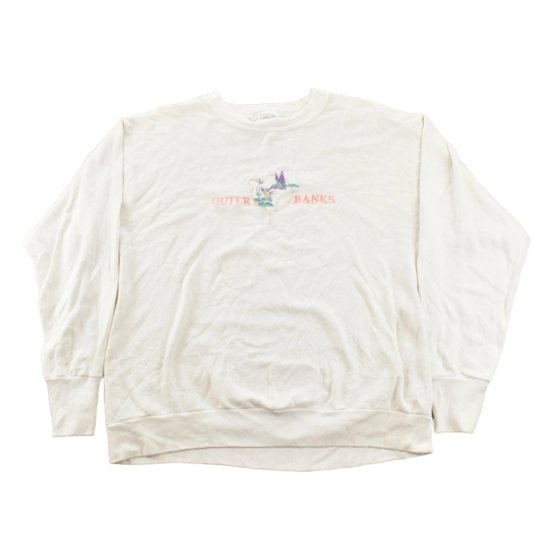 Vintage 1990s Outerbanks Carolina Embroidered Travel Graphic Crewneck Sweatshirt Men's L