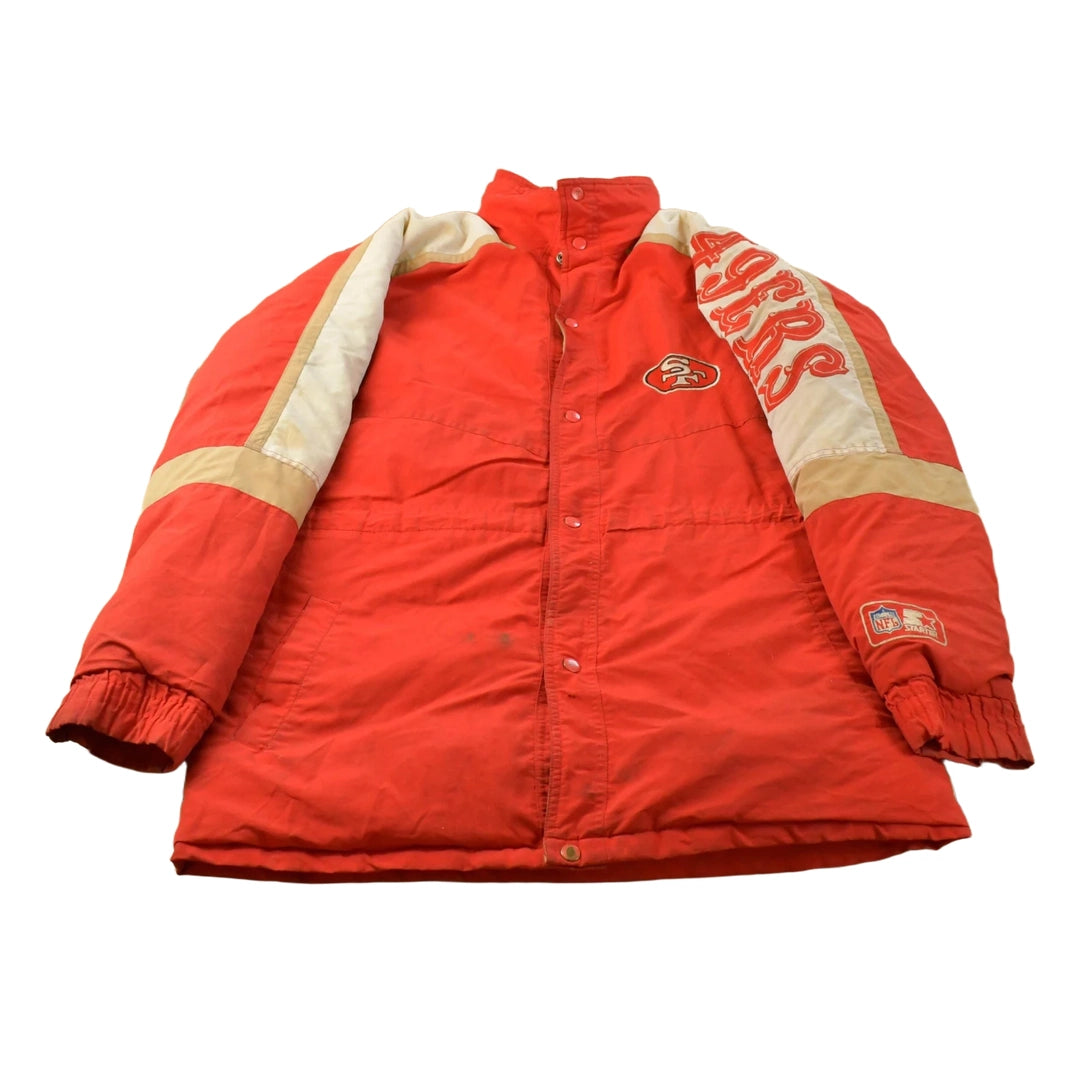 Vintage 1980s San Francisco 49ers Starter NFL Down Parka Jacket Men's Medium