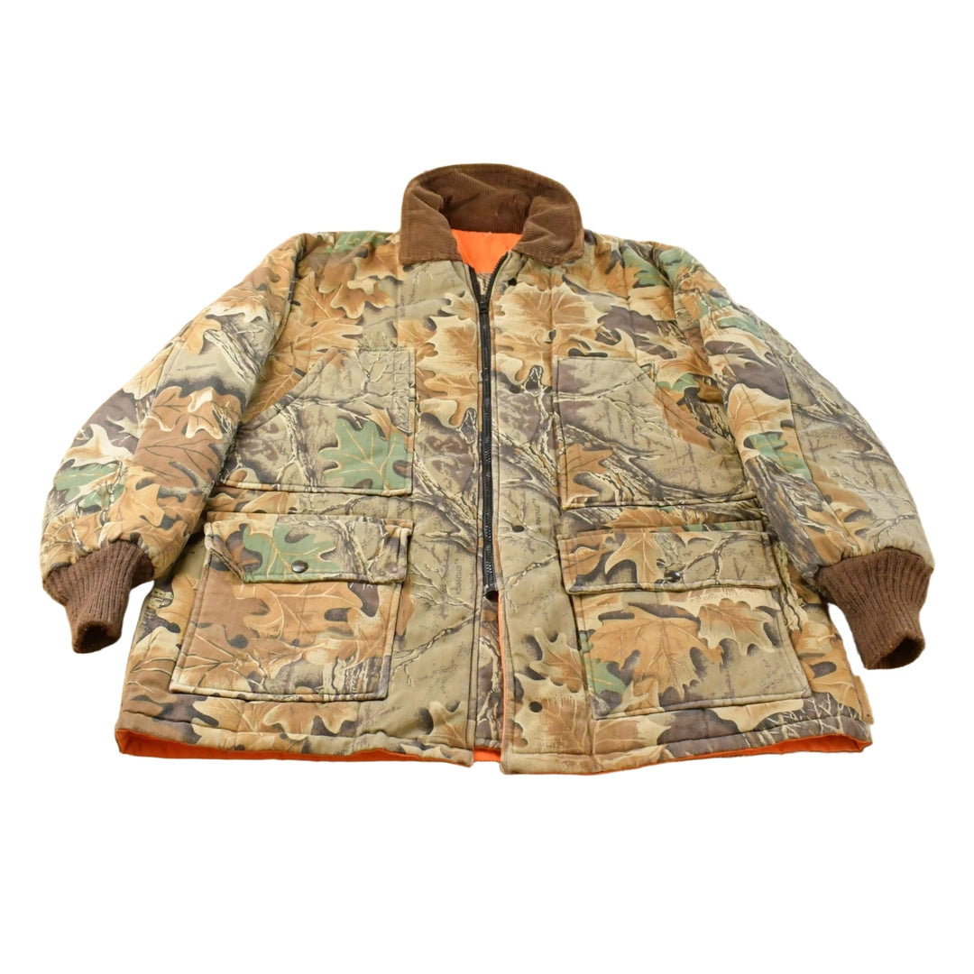Vintage 1990s Tree Camo Reversible Hunting Jacket Men's M