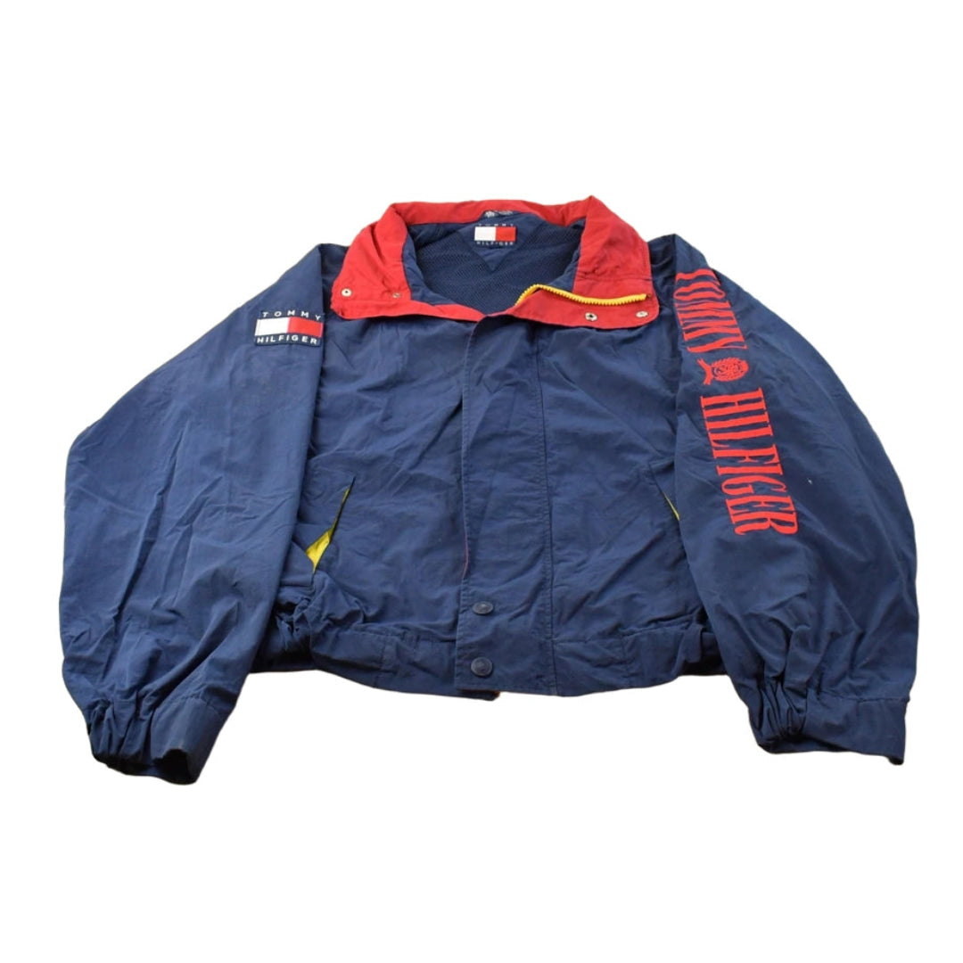 Vintage 1990s Tommy Hilfiger Sleeve Spell Out Windbreaker Jacket Men's XL