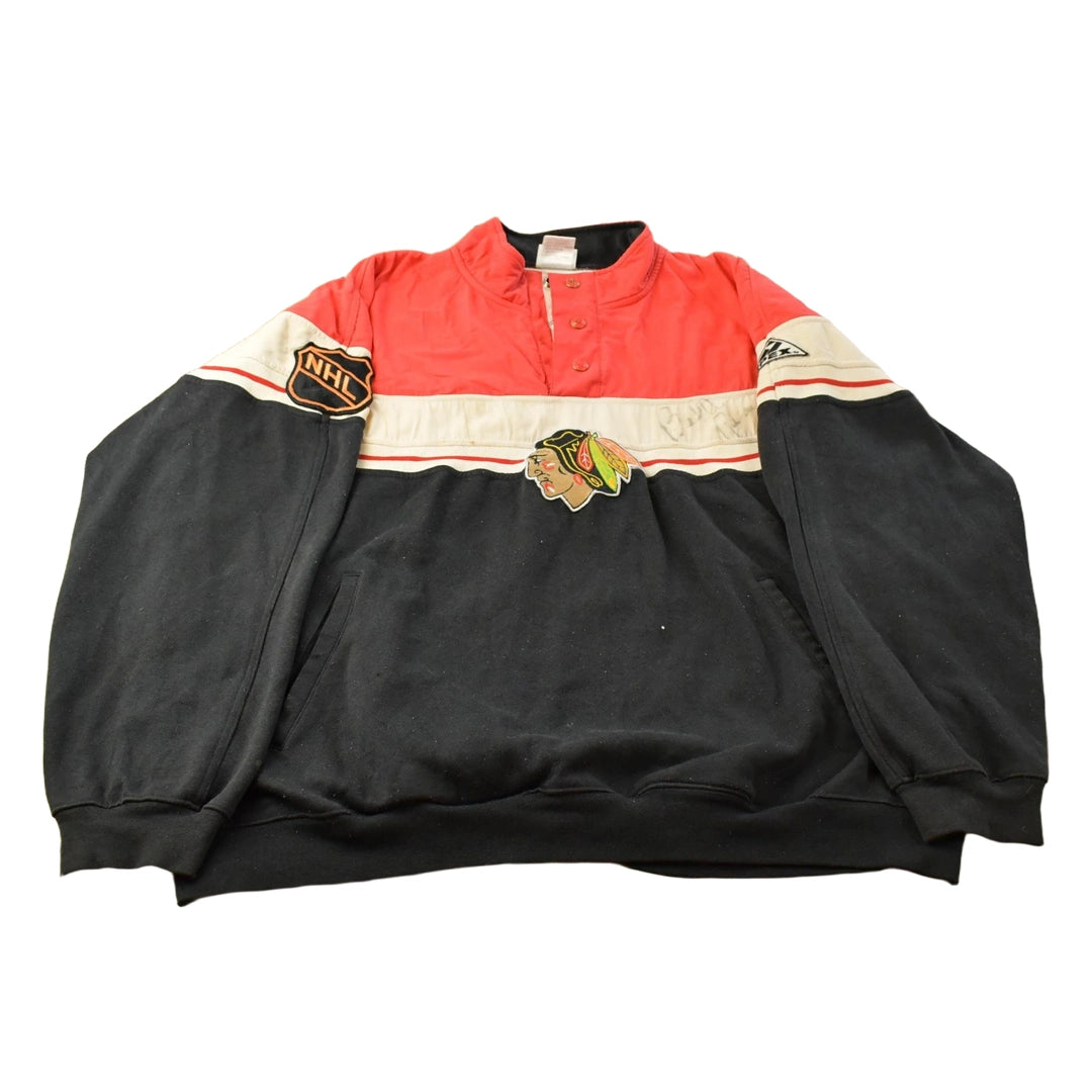 Vintage 1990s Chicago Blackhawks Apex One NHL Henley Sweatshirt Men's XL