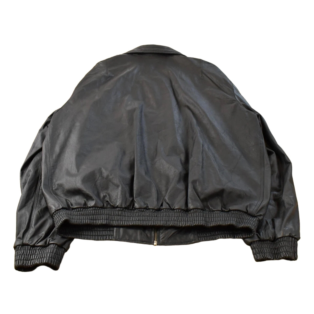 Vintage 1990s Java Sun Microsystems Tech Leather Jacket Men's 2XL