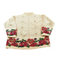 Vintage 1990s LL Bean Floral Pattern Embroidered Cable Knit Wool Sweater Men's XL