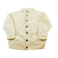 Vintage 1980s Alana Wool Cable Knit Button Up Cardigan Sweater Women's S