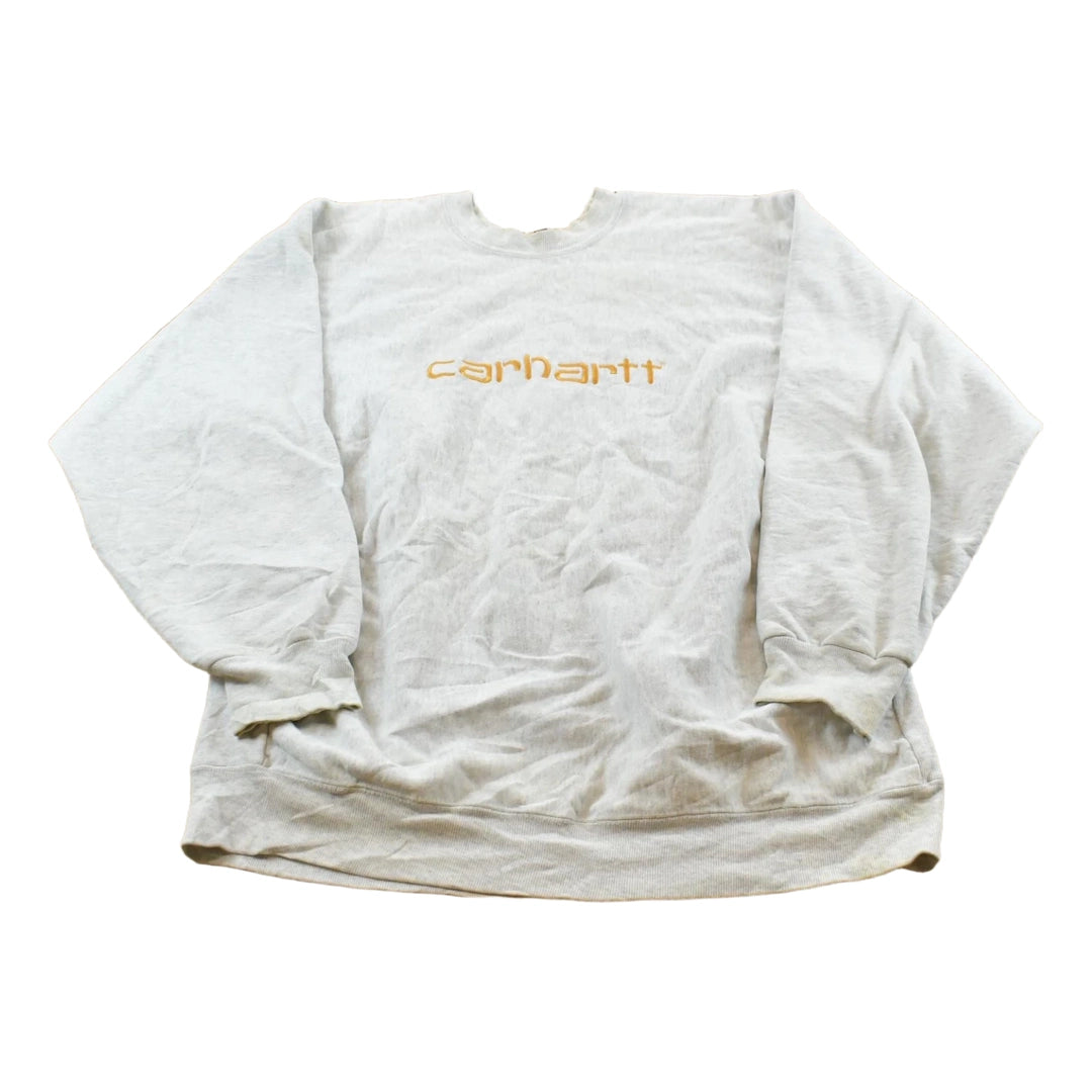 Vintage 1990s Carhartt Rugged Outdoor Wear Reverse Weave Style Embroidered Spellout Crewneck Sweatshirt Men's L