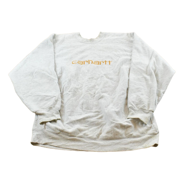 Vintage 1990s Carhartt Rugged Outdoor Wear Reverse Weave Style Embroidered Spellout Crewneck Sweatshirt Men's L