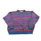Vintage 1990s Crossings Knit Abstract Pattern Striped Crewneck Sweater Men's L