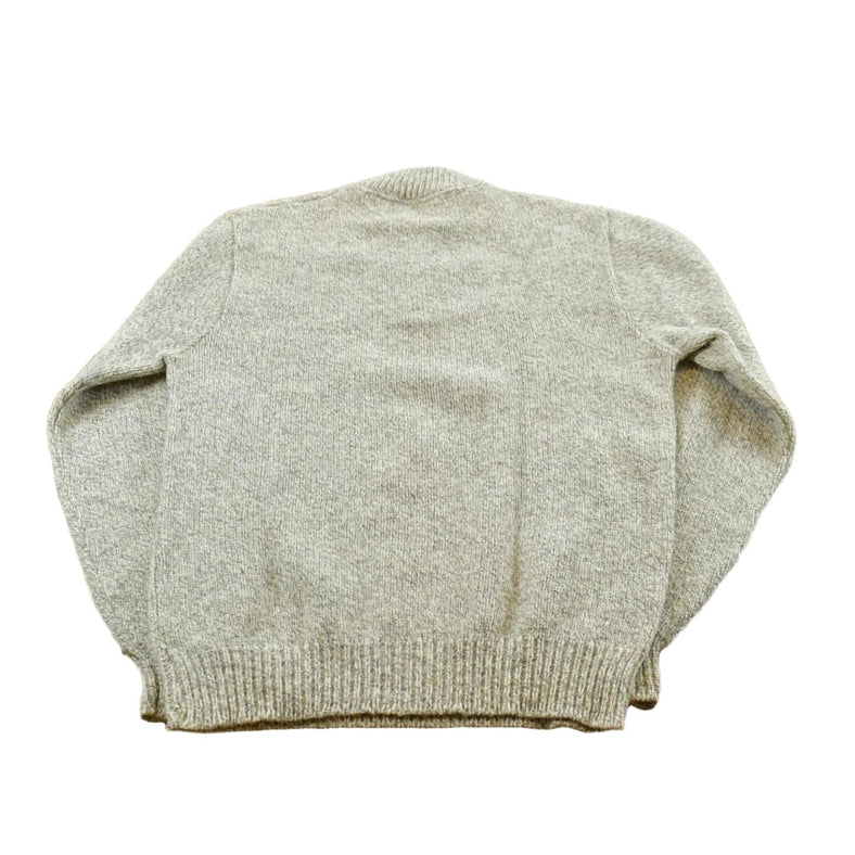 Vintage 1980s Campus Wool Knit Henley Collar Sweater Men's M