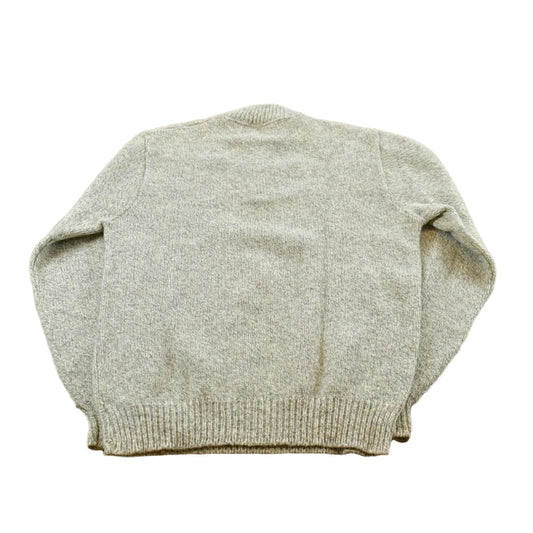 Vintage 1980s Campus Wool Knit Henley Collar Sweater Men's M