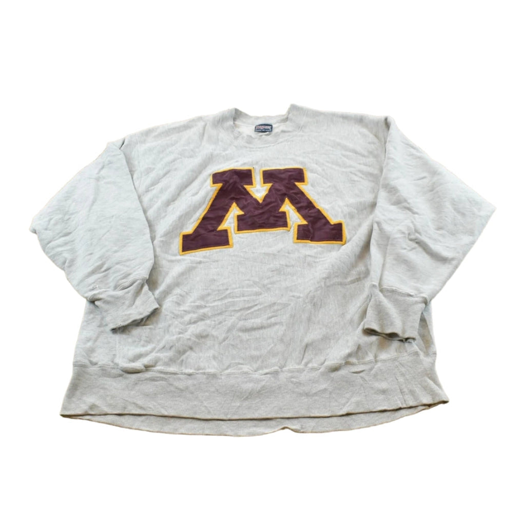 Vintage 1990s University of Minnesota Embroidered Reverse Weave Style Crewneck Sweatshirt Men's XL