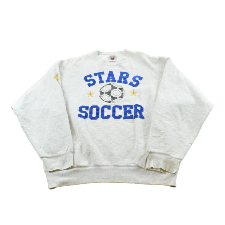 Vintage 1990s Stars Soccer Embroidered Crewneck Sweatshirt Men's M