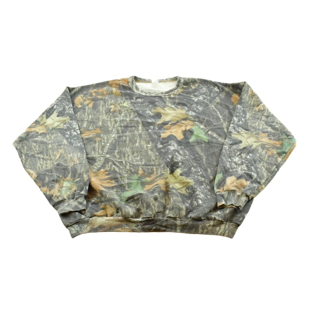Vintage 1990s Mossy Oak Break Up Camo Crewneck Sweatshirt Men's 2XL