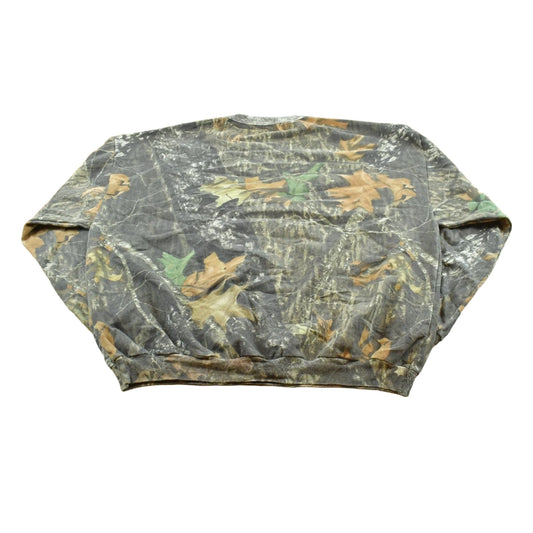Vintage 1990s Mossy Oak Break Up Camo Crewneck Sweatshirt Men's 2XL