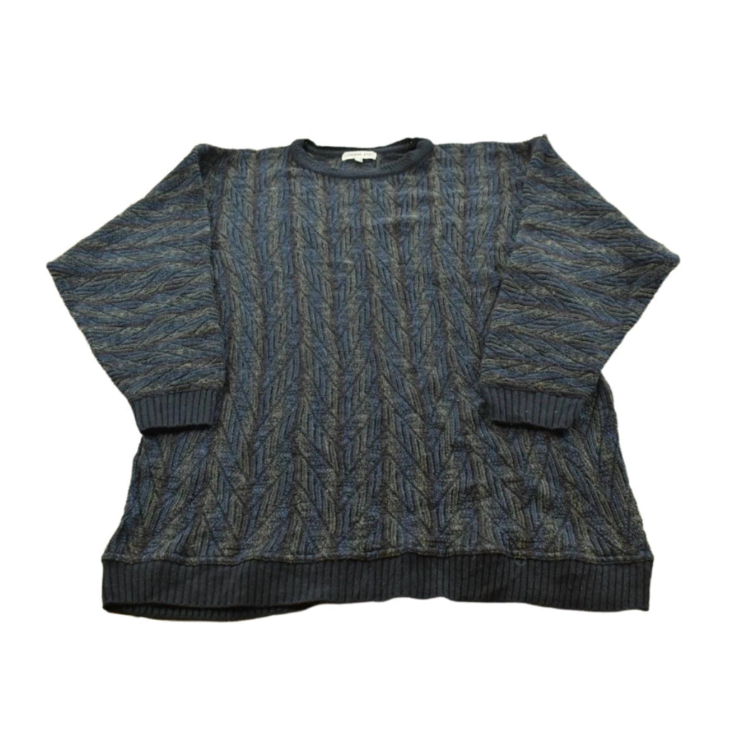 Vintage 1990s London Fog Striped Knit Crewneck Sweater Men's Large Tall Men's Large