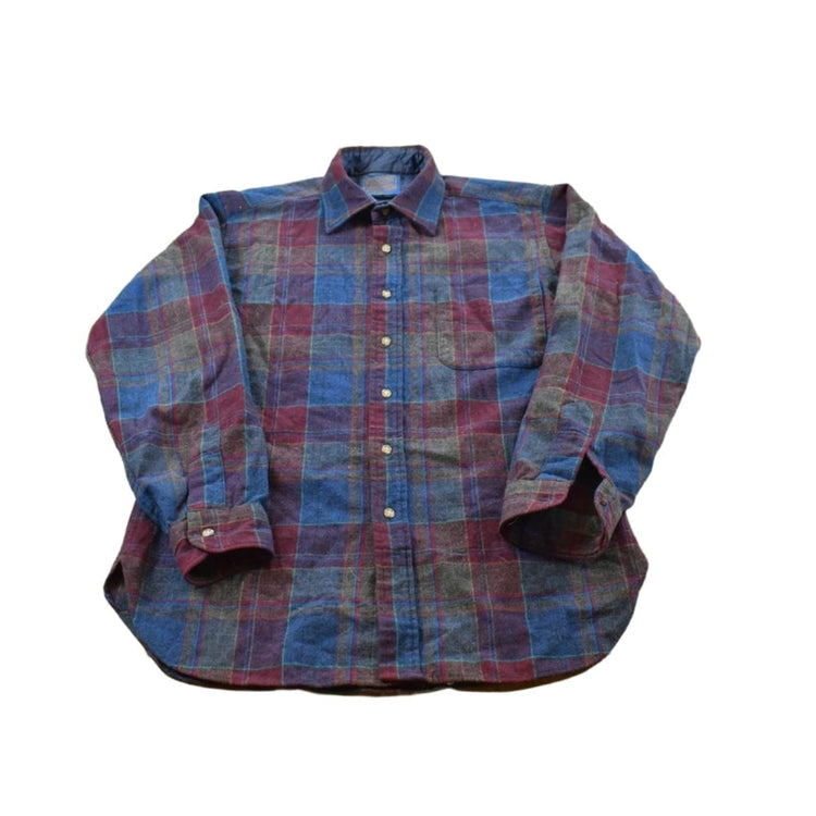 True Vintage 1970s Pendleton Plaid Wool Button Up Shirt Men's M