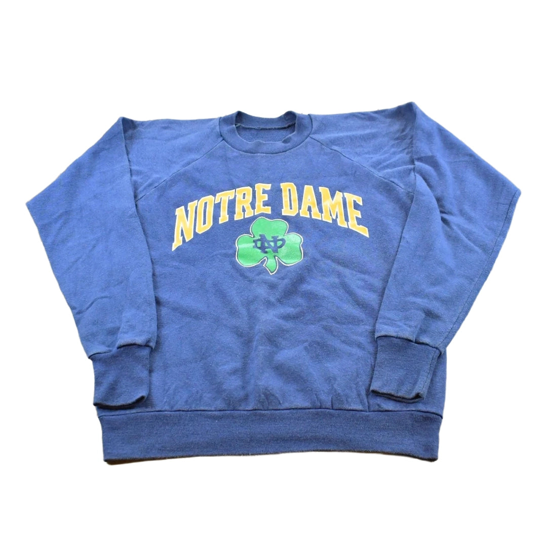Vintage 1980s Notre Dame University Raglan Crewneck Sweatshirt Men's S
