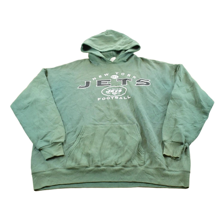 Vintage 2000 Lee Sport Sun Faded New York Jets NFL Football Hoodie Sweatshirt Men's XL