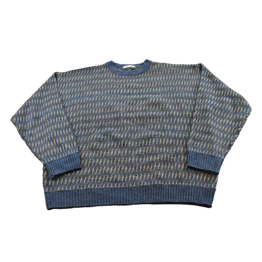 Vintage 1990s Geoffrey Beene Acrylic Knit Crewneck Sweater Men's L