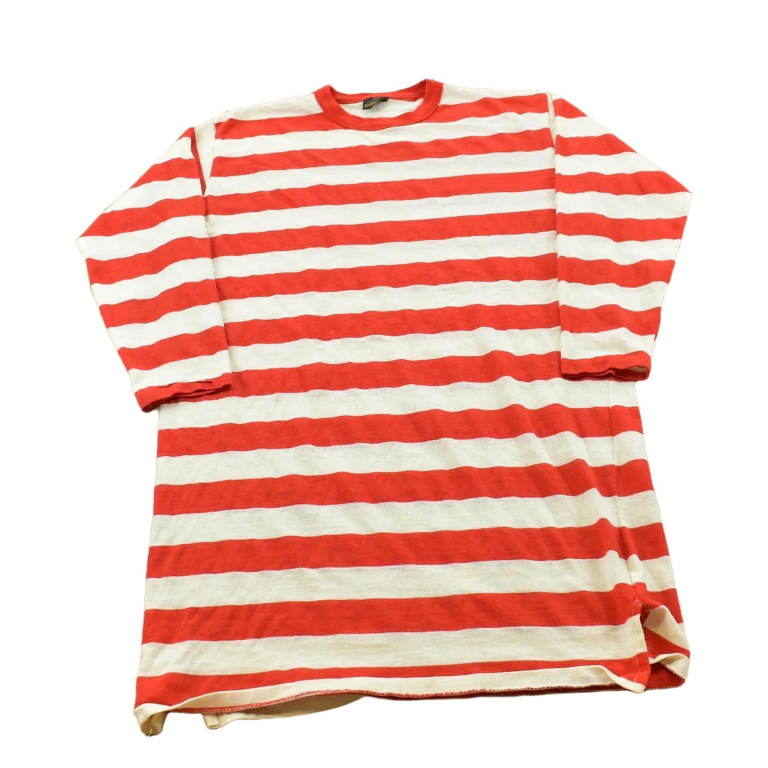 Vintage 1980s Sears Striped Long Sleeve T-Shirt Men's L