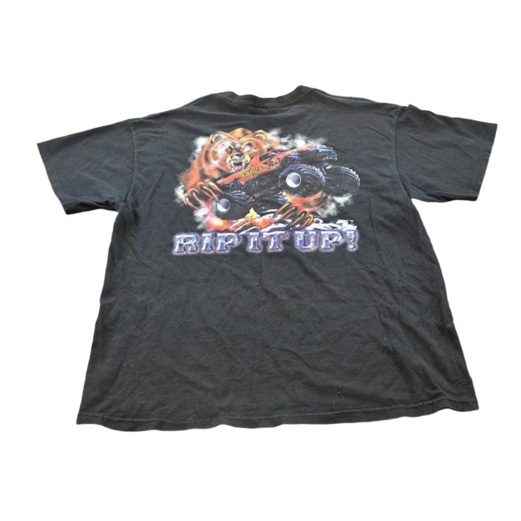 Vintage 1990s Bear Foot Racing Rip It Up Monster Truck Promotional Souvenir T-Shirt Men's XL
