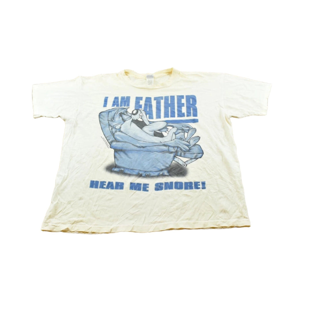 Vintage 1996 Looney Tunes Taz I Am Father Hear Me Snore Funny T-Shirt Men's 2XL