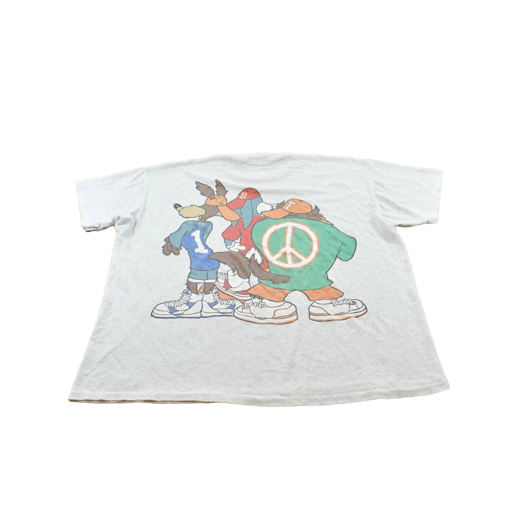 Vintage 1993 Bugs Bunny Taz Wile E Coyote Hip Hop Looney Tunes Cartoon T-Shirt Men's XL