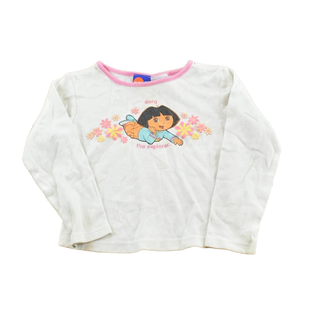 Vintage 2006 Nick Jr Dora The Explorer Long Sleeve T-Shirt Toddler 4T
