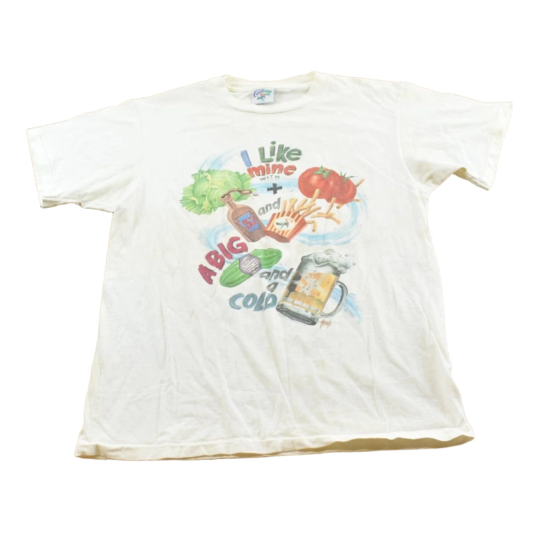 Vintage 1995 Jimmy Buffett's Caribbean Soul Cheese Burger in Paradise Souvenir Single Stitch Graphic T-Shirt Men's M