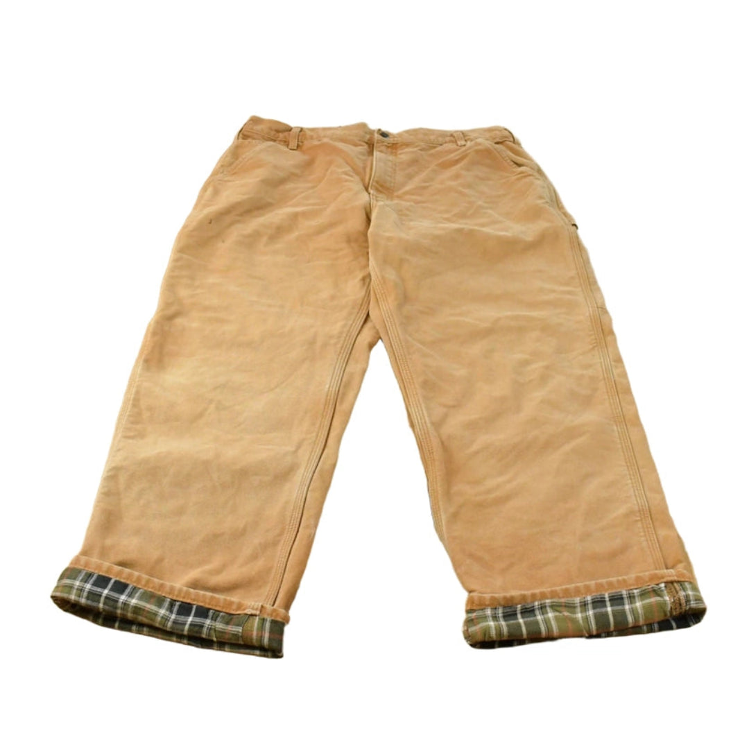 Vintage 2000s Carhartt Flannel Lined Canvas Work Pants Men's 37 x 28.5