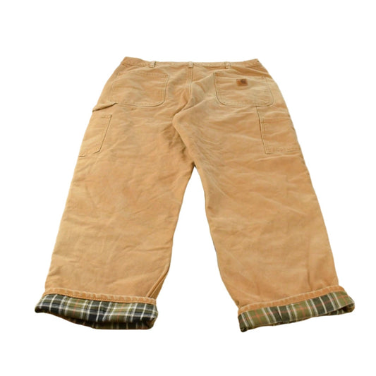 Vintage 2000s Carhartt Flannel Lined Canvas Work Pants Men's 37 x 28.5