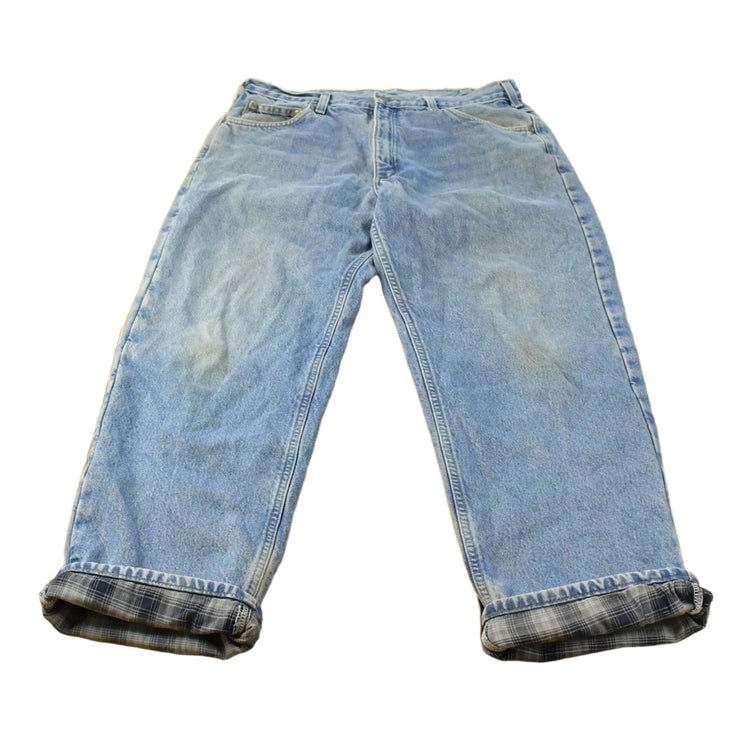 Vintage 2000s Carhartt Flannel Lined Denim Work Jeans Men's 34 x 29