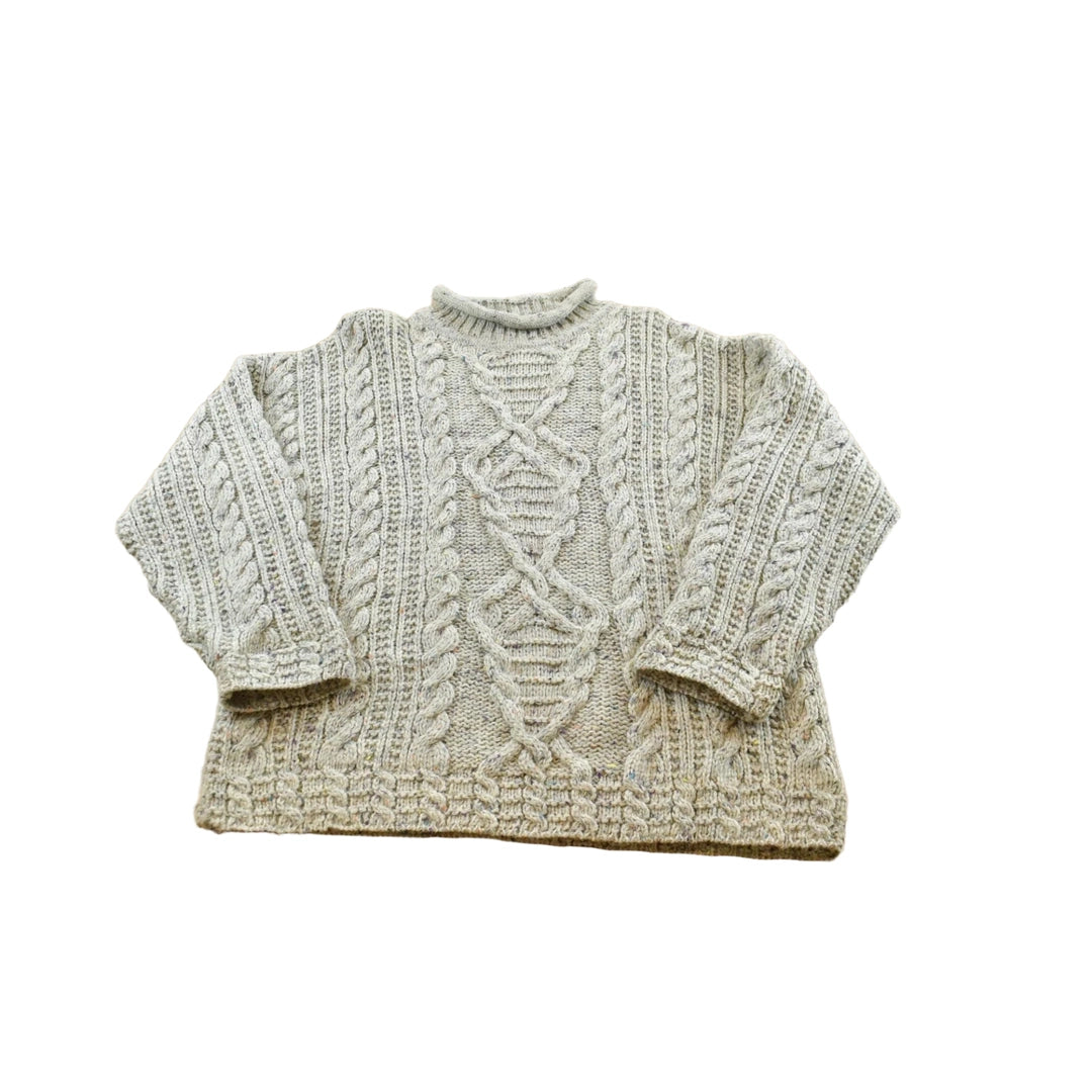 Vintage 1980s River View Cable Knit Crewneck Sweater Men's L