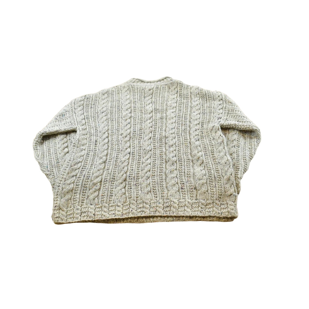 Vintage 1980s River View Cable Knit Crewneck Sweater Men's L