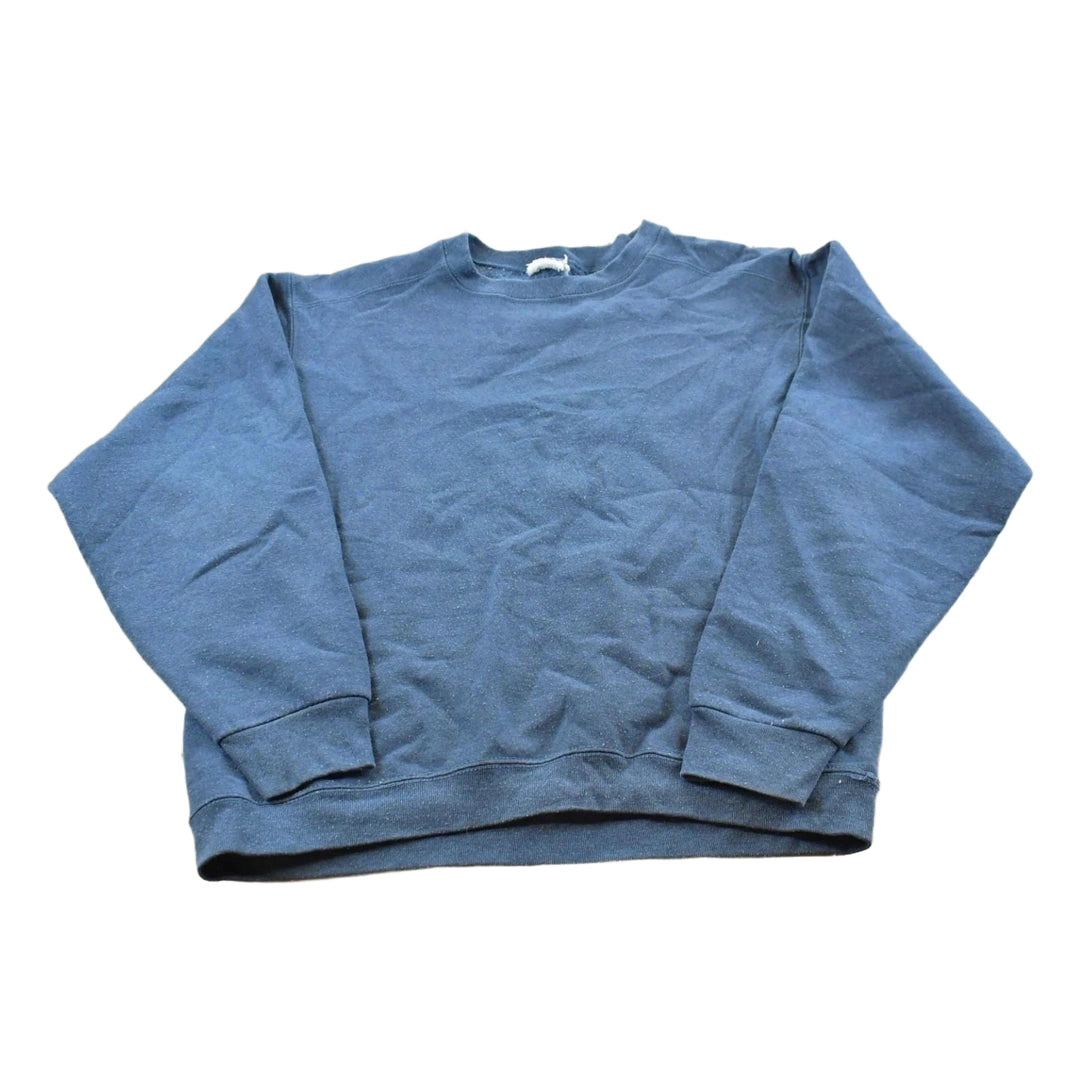 Vintage 1990s Blank Blue Crewneck Sweatshirt Men's M
