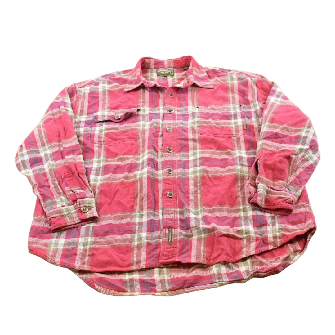 Vintage 1990s M Fine & Sons Plaid Flannel Button Up Shirt Men's 2XL