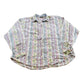 Vintage 1990s Kyoto Kasuals Striped Abstract Pattern Button Up Blouse Shirt Women's M