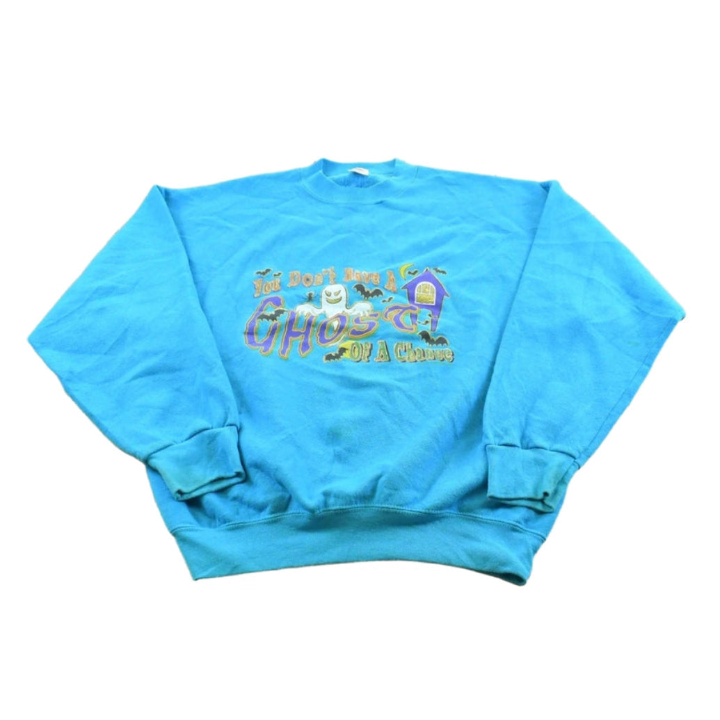Vintage 1990s Ghost Spooky Halloween Souvenir Crewneck Sweatshirt Men's L