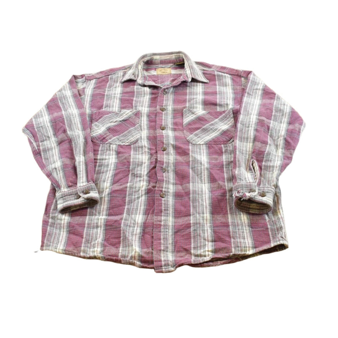 Vintage 1990s St. John's Bay Heavyweight Flannel Plaid Button Up Shirt Men's L