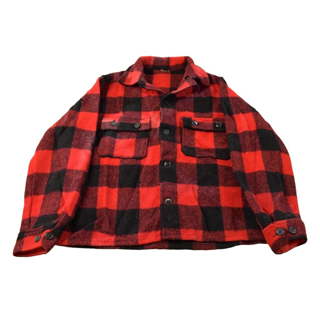 Vintage 1980s Wool Flannel Shirt Jacket Men's Large