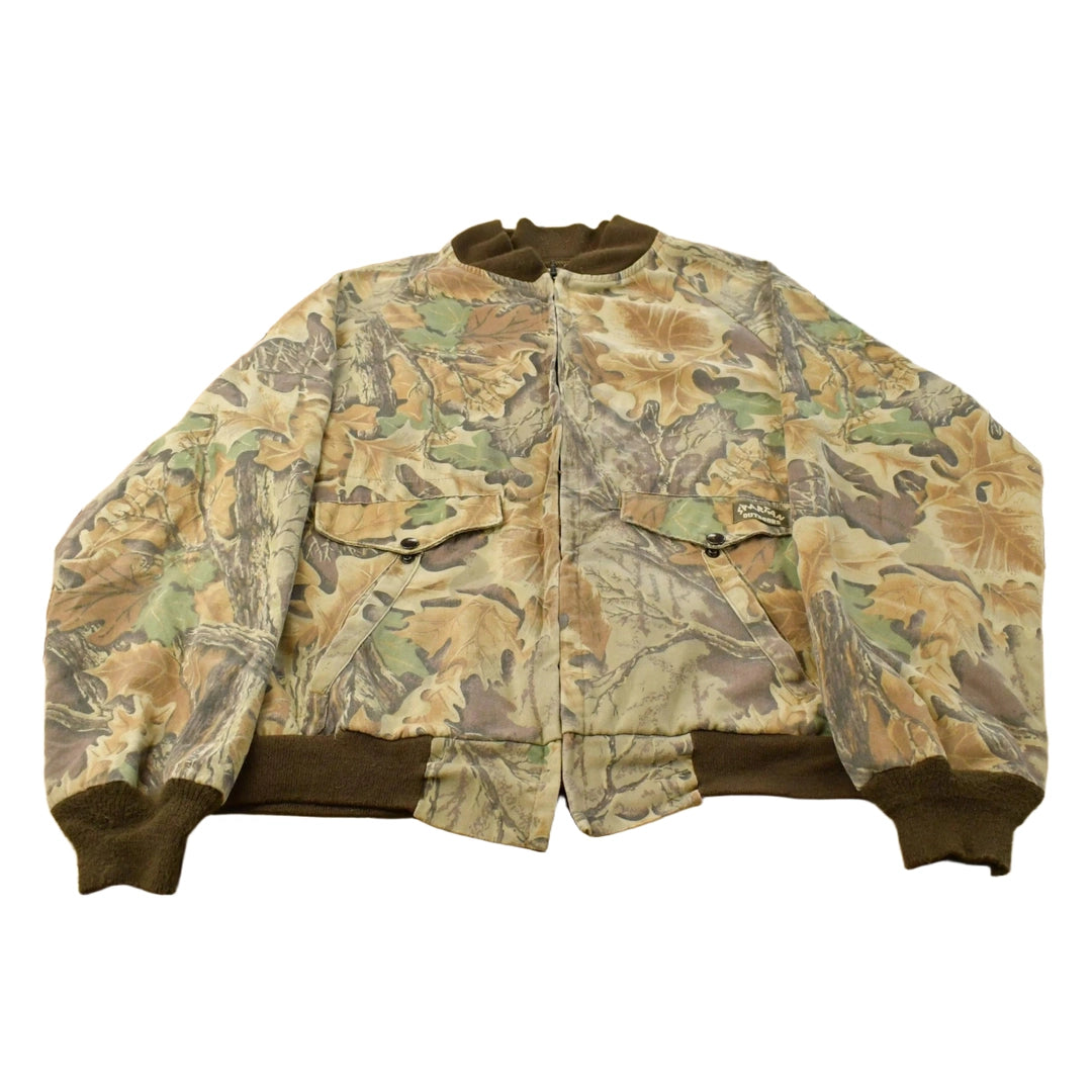 Vintage 1990s Spartan Tree Camo Camouflage Outdoors Hunting Jacket Men's Large