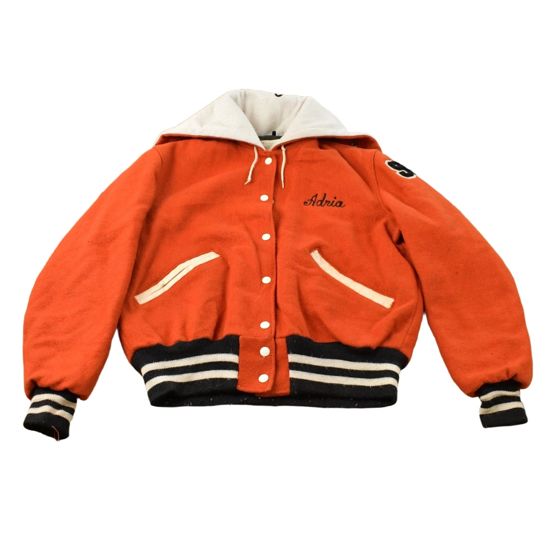 Vintage 1980s Rockville Poms Wool Letterman Varsity Jacket Men's S