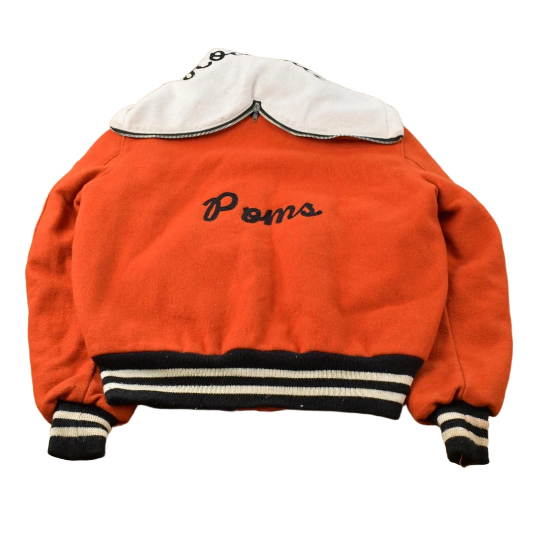 Vintage 1980s Rockville Poms Wool Letterman Varsity Jacket Men's S